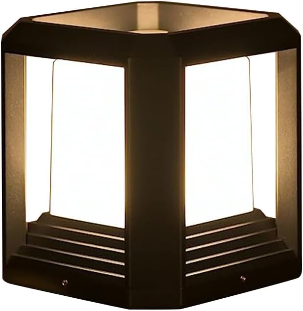 Outdoor Post Lights,Fits 5.91"x5.91"x6.34" Wooden Fence Deck Patio Garden, LED Lamp Post Waterproof Lantern 13W 3000K Modern Black Outdoor Column Lamps ETL certificated…