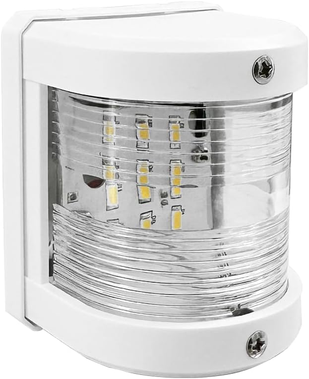ISURE MARINE White Stern LED Navigation Light ABS Anchor Signal Mast Light 225° IP66 Waterproof 1 Nautical Miles