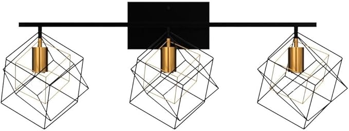 3 Light Vanity Light for Bathroom,Bathroom Light Fixtures Over Mirror with Rotatable 3 Cube Shades, Modern Wall Mounted Lights Matte Black,Industrial Black Vanity Light for Hallway Living Room