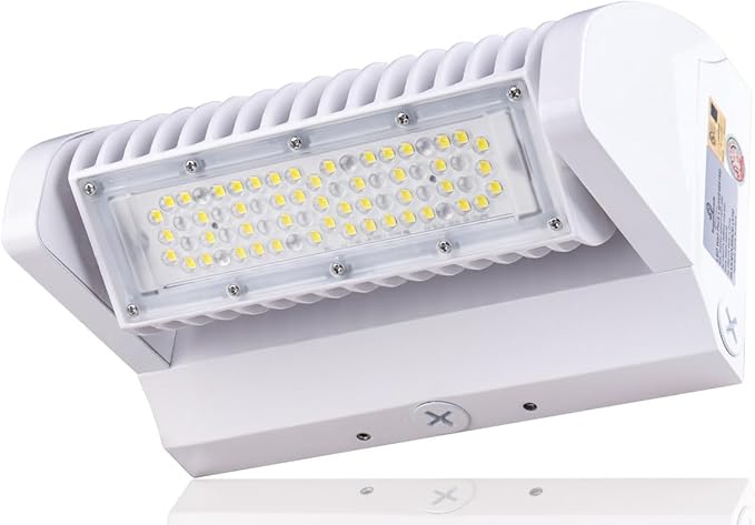 RuggedGrade 40W - Rotate III Series LED Wall Pack - 5,600 Lumens - 5000K Bright White - High Efficiency 140 Lumen per Watt - Outdoor LED Wall Light - White Housing - DLC 5.1 Premium