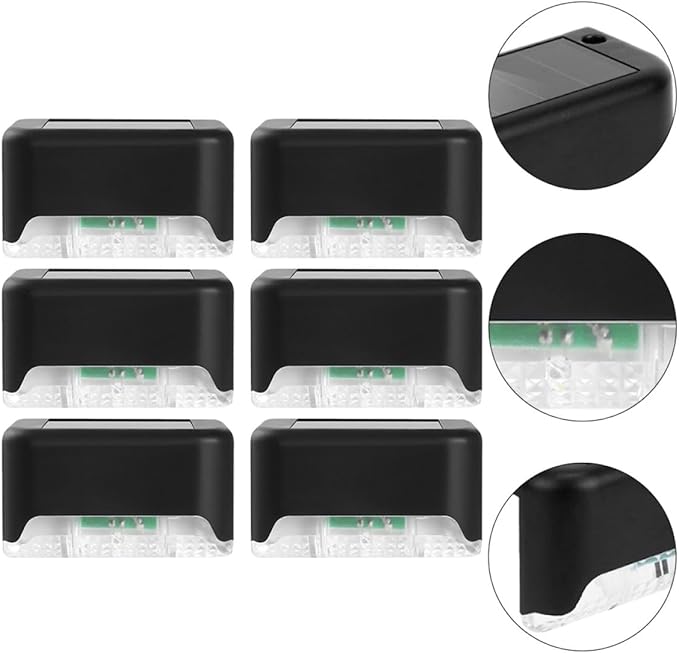 6Pcs Solar Garden Lights Outdoor Fence Lamps for Patio Deck Wall LED Solar Pathway Lighting for Safety and Decorative Courtyard Use