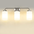 zeyu 21.6 Inch Bathroom Lights Fixtures Over Mirror, Modern Bathroom Wall Light with Milky White Glass Shade, Brushed Nickel Finish, ZS62B-3W BN