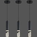 Modern Dimmable Led Pendant Lights Kitchen Island, Ideal for Living Room, Bedroom,Sink 6w LED Crystal Energy-Saving Hanging Lamp for Cozy Lighting (Black 3-Pack)