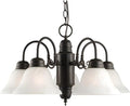 Design House 514455 Millbridge Traditional 5-Light Indoor Dimmable Chandelier with Alabaster Glass Shades for Entryway Foyer Dining Room, Oil Rubbed Bronze