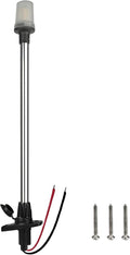 Stern Light Anchor Light LED Marine Boat Navigations Lights Pole USCG 2 NM All Round White Removable 2 Pin 10-24 Volt 24 Inches (Plug In Angled Base)