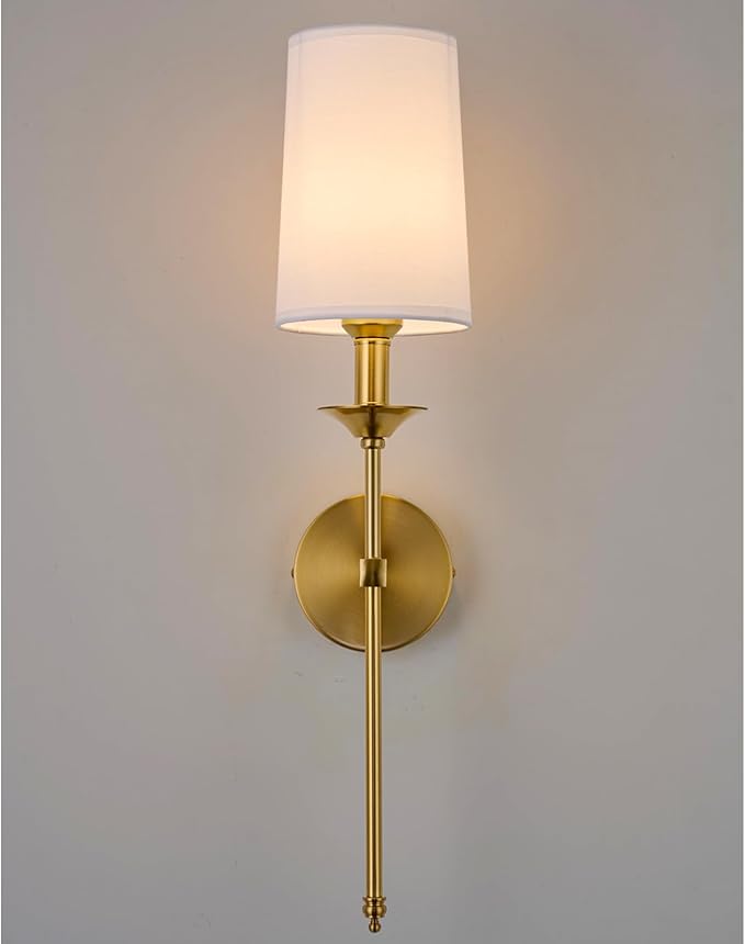 PASSICA DECOR Hardwired Wall Sconces Set of 2 Candle Glod Wall Light for Bedroom Living Room Vanity Hallway Farmhouse Bathroom Sconce