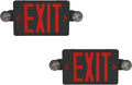 CM MZY Exit Sign with Emergency Lights, Exit Signs Light with Battery Backup,Red Emergency Lights with Black Housing, Two Adjustable Heads, Combo for Business,AC 120V/277V, UL Certified,2 Pack