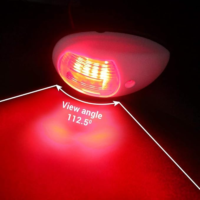 Obcursco Boat Navigation Lights, LED Red and Green Vertical Mount for Bow and Stern, IP67 Waterproof Marine Lights for Pontoon, Bass, and Jon Boats (White)