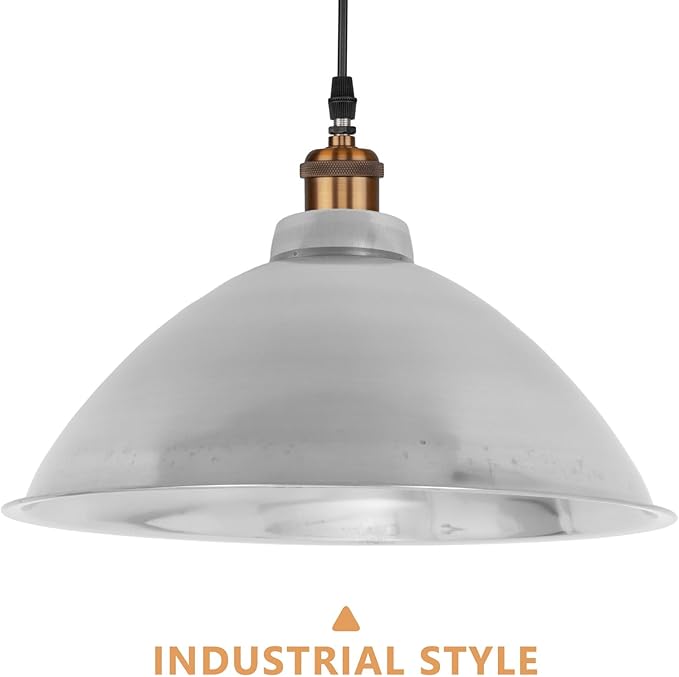 Industrial Cone Metal Lamp Shade Stainless Steel Hanging Replacement for Porch Home Light Fixtures Easy-clean Lampshade with Modern Industrial Style