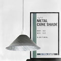 Brushed Silver Cone Pendant Light Shade Metal Farmhouse Hanging Light Fixture Replacement Lamp Shade for Ceiling Fan or Kitchen Island Lighting (Brushed Silver, Pack of 1)
