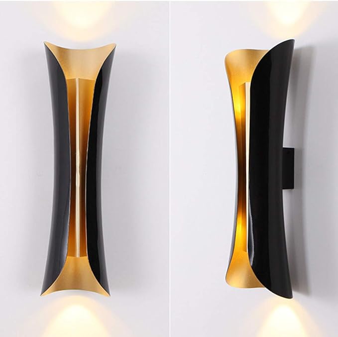 RUNNUP Modern Metal Curl Wall Sconces Indoor Lights Decorative Lamps Night Light for Pathway, Staircase, Bedroom, Balcony,Drive Way,30"
