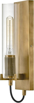 Hinkley Ryden 37850HB Indoor Wall Sconce - Sleek, Slender, Singular Light with Industrial Touches - Heritage Brass