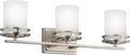 Kichler Hendrik 24" Vanity Light in Brushed Nickel, 3-Light Modern Bathroom Vanity with Satin Etched Cased Opal Glass, (24" W x 8" H), 5078NI