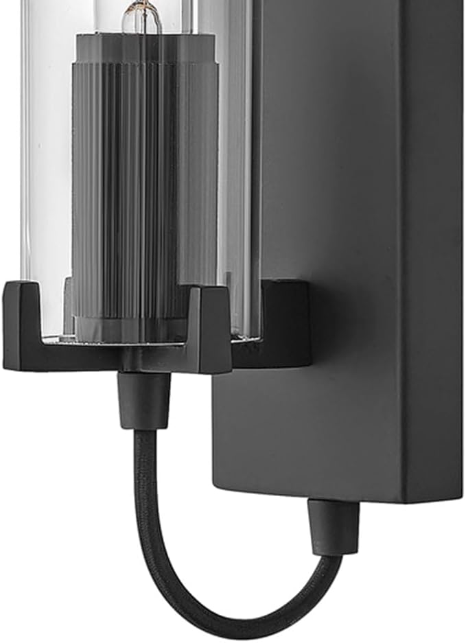 Hinkley Ryden 37850BK Indoor Wall Sconce - Sleek, Slender, Singular Light with Industrial Touches - Black
