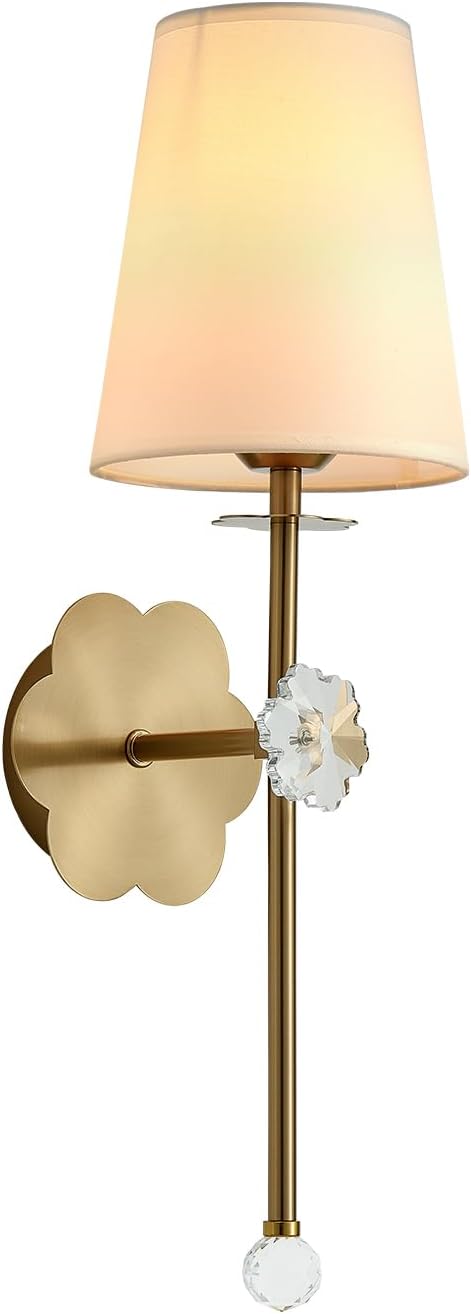 Battery Operated Wall Sconces,Crystal Plum Blossom Decor Rechargeable Wall Lights with Detachable and Remote Cordless Wall Sconce Indoor for Bedroom Living Room Hallway Stairs Gold 1 Pack
