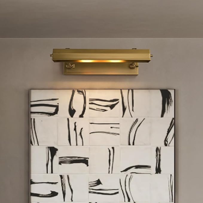Brass Picture Light Picture Lights Gold Retro Art Light Vintage Picture Frame Lights E26 Bulb (Brushed Brass, 18 in)