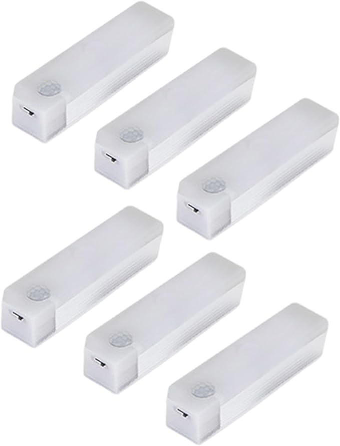 6PCS Magnetic Rechargeable LED Lights 4 Inch Dimmable Motion Sensor Light Indoor for Closet Under Cabinet Kitchen Counter Warm White