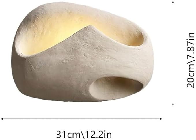Modern Textured Wall Sconce, Minimalist Sculpture Lamp with Concrete Finish & Irregular Geometric Design, Hidden LED Warm Light for Living Room, Bedroom, Hallway, Gallery.(B)