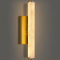 Alabaster Wall Sconces, 15" Brass Alabaster Sconce, Spanish Natural Marble Bathroom Vanity Sconces, Rectangle Modern Sconces Lighting for Bedroom Living Room Staircases Hallway