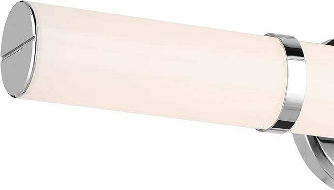 Kichler Rosh 24.25" Bath Bar Medium LED with White Glass in Chrome, Modern Minimalist, for Vanity, Fireplace, Buffet, Hallway, Vanity Mirror, (24.25" W x 5" H), 55188CHLED