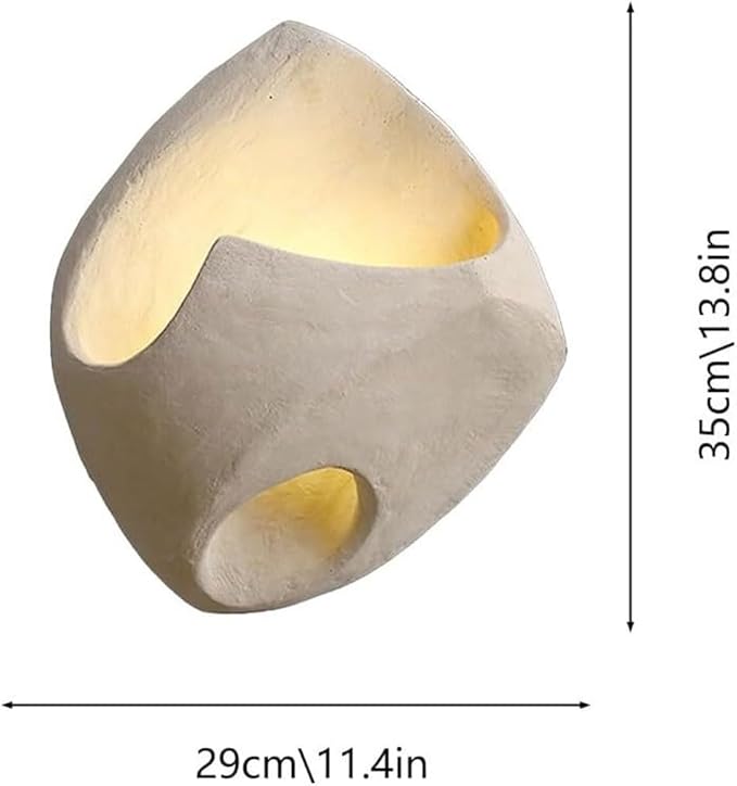 Modern Textured Wall Sconce, Minimalist Sculpture Lamp with Concrete Finish & Irregular Geometric Design, Hidden LED Warm Light for Living Room, Bedroom, Hallway, Gallery.(D)