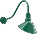 Steel Lighting Co. Venice Store Sign Light | for Outdoor Restaurant Accent Wall | 9 inch Dome | 23 inch Gooseneck | Made in America | Green Exterior/White Interior