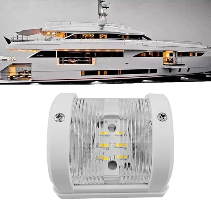 ISURE MARINE White Stern LED Navigation Light ABS Anchor Signal Mast Light 225° IP66 Waterproof 1 Nautical Miles