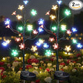 Solar Garden Lights Outdoor Waterproof,Garden Decor Solar Flowers For Outside Decorative,2Pack 2Modes Solar Powered Fairy Outdoor Decorations for Yard Patio Pathway, Gardening Gifts Mothers Day