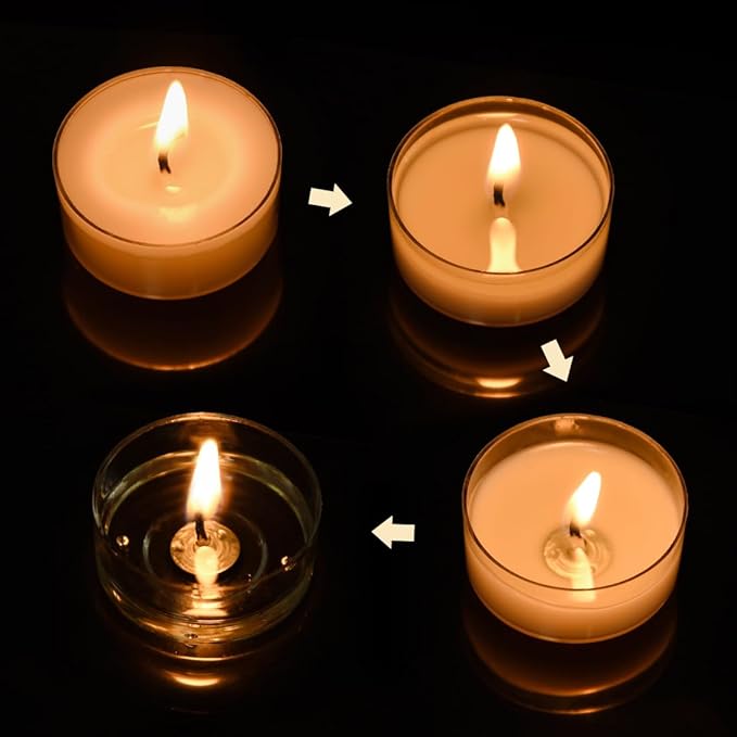 16PCS Pure White Beeswax Tealight Candles, Natural Scent, Clear Cup