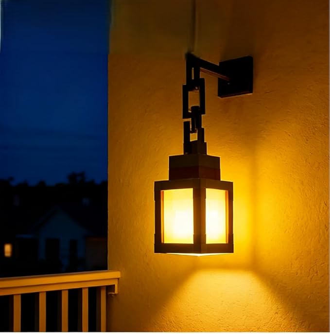 Timer-Enabled Pixelated Lantern Night Light, 16-Color RGB LED Mood Lamp, Remote/Touch Control, USB Cycle Charging, Wall/Table Mount, Bedroom/Game Room Decor, Gamer/Kid Gift
