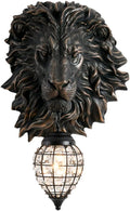 Lion Head Wall Decor Sconces Wall Lighting Retro Baroque Crystal Sconce Gold Luxury Wall Lights Fixtures for Living Room Bedroom Bedside Stairs Bathroom Mirror Headlights Lamp, E26 (B-2)