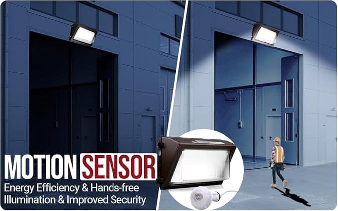 RuggedGrade 100W LED Wall Pack with Photocell + Motion Sensor - 11,600 Lumens - Durado IV Series - Color Selectable 3000K/4000K/5000K - Outdoor LED Wall Light - DLC 5.1 Premium