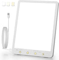 Light Therapy Lamp - 10000 Lux, 3 Light Colors, USB-Powered, Slim Design with Memory Recall, Adjustable Brightness Desk Lamp for Office, Home, or Travel.