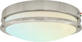 LUXRITE 14 Inch LED Emergency Light with Battery Backup, 18W, 5 Color Selectable 2700K-5000K, 1440 Lumens, Dimmable Flush Mount Ceiling Light for Home or Business, 120-277V, Damp Rated, ETL Listed