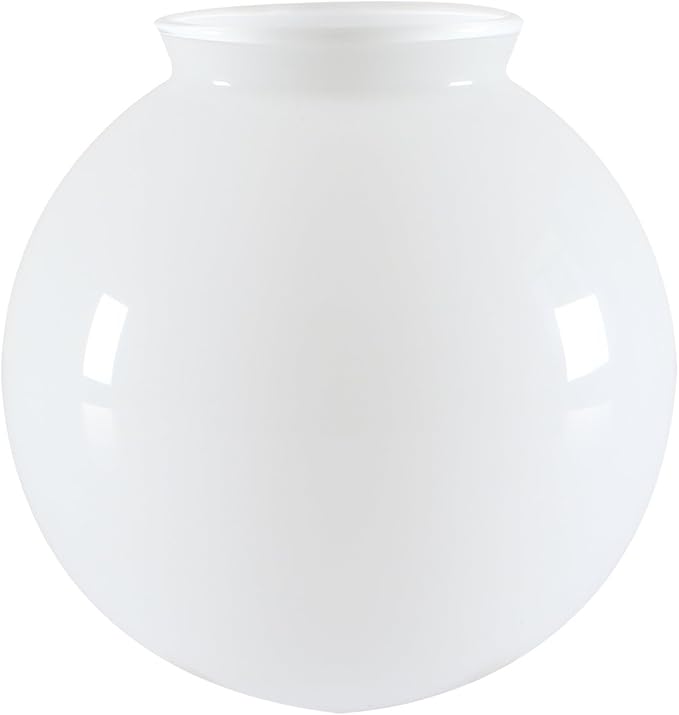 Permo Replacement 5.9" Round Globe Opaque Milk Glass Shade – Compatible with Pendant Light or Wall Sconce Fixtures