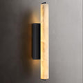 Alabaster Wall Sconce, 25" Natural Marble Wall Sconce, Black Alabaster Single Sconces, Bronze Modern Bathroom Sconces, Indoor Wall Lighting for Living Room, Bedroom, Hallway, Staircase