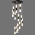 12-Light Chandelier LED 72W Dimmable Chandeliers for Entryway Pendant Light Fixture Chandeliers for Staircase Lobby Black Gold Lighting Modern High Ceiling Chandelier