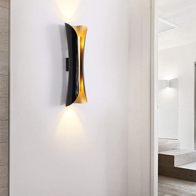 RUNNUP Modern Metal Curl Wall Sconces Indoor Lights Decorative Lamps Night Light for Pathway, Staircase, Bedroom, Balcony,Drive Way,30"