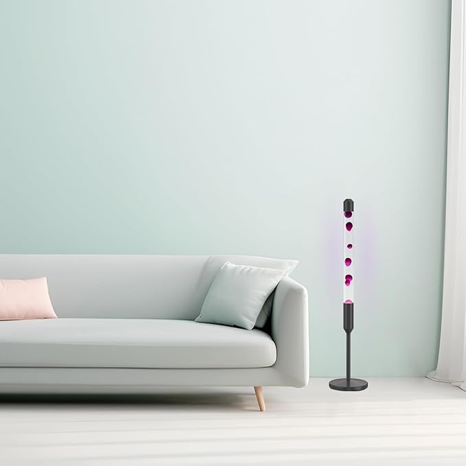 47.5-Inch Liquid Motion Lamp,Magma Lamp, Mood Relaxation Light，Suitable for Home Decoration, Living Room, Office, Bedroom, café (47.5 inch Purple Wax)