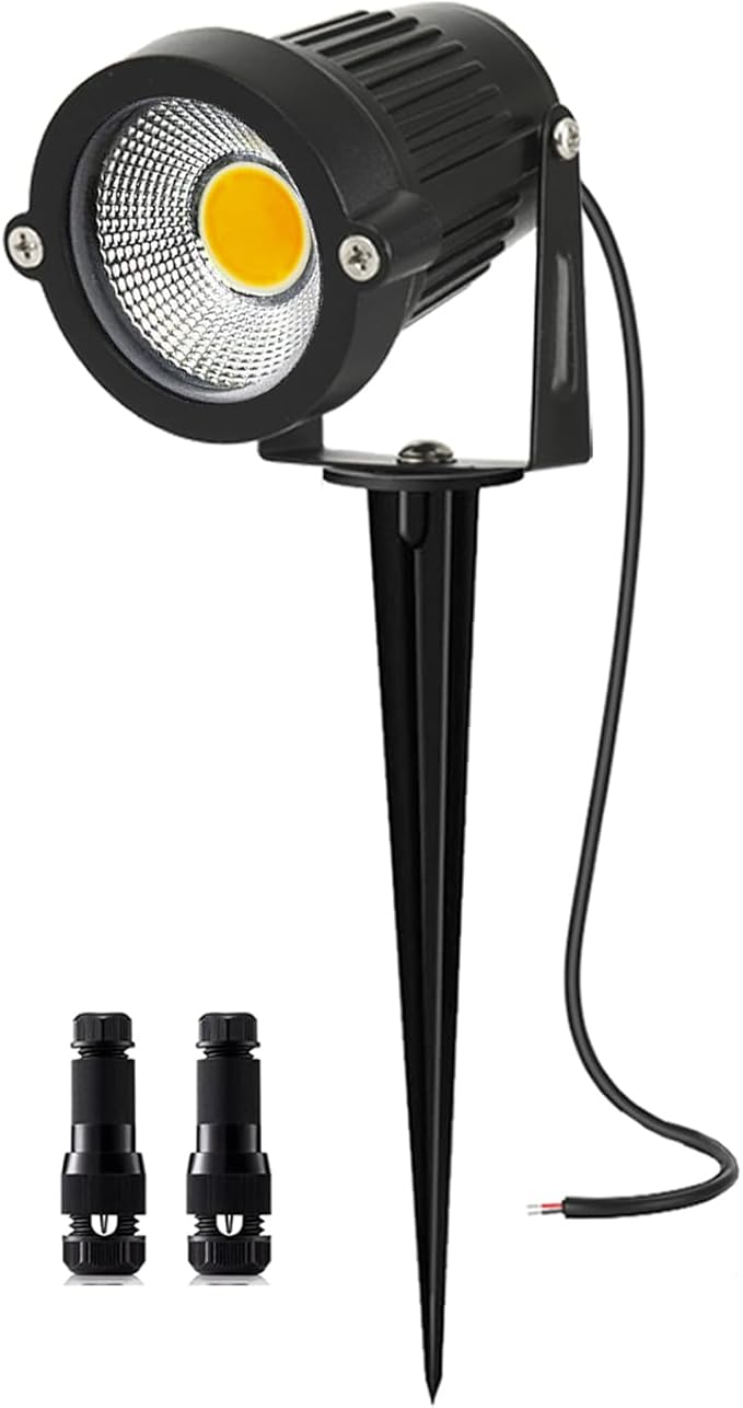 LED Landscape Lights Low Voltage Spotlights Lighting 5W 12V 24V Garden Pathway Lights for Indoors Outdoors Warm White Walls Trees Flags