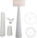 Floor Lamp - Branch and Wick – 59” Tall Standing Linen Lamp with Fabric Shade, LED Bulb Included – Elegant Corner Lamp for Living Room, Bedroom, Office - White