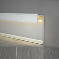4Pcs LED Aluminium Metal Baseboard Trim, Matte Silver 120mm x 2500mm 4.72" x 8.2' Total 32.8 ft LED Light Aluminum Wall Base Board Cover Molding Skirting Trim, Embedded Mount Down Light B Style