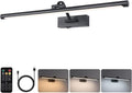 23.6 Inch Battery Operated Picture Lights for Wall Rechargeable Art Lighting for Paintings Wireless Gallery Lights with Remote Control and Dimmable Timed Off Black Wall Lights