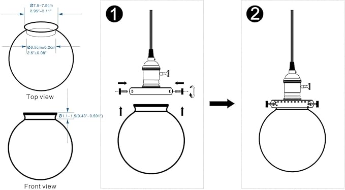 Permo Lighting Fixture Replacement 5.9" Round Globe Clear Glass Shade
