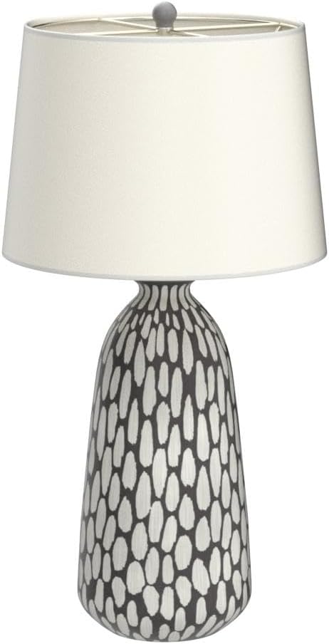 360 Lighting Carlton Modern Coastal Table Lamps 28 1/4" Tall Set of 2 Gray Wash Off White Fabric Tapered Drum Shade for Living Room Bedroom House Bedside Nightstand Home Office Family