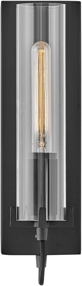 Hinkley Ryden 37850BK Indoor Wall Sconce - Sleek, Slender, Singular Light with Industrial Touches - Black