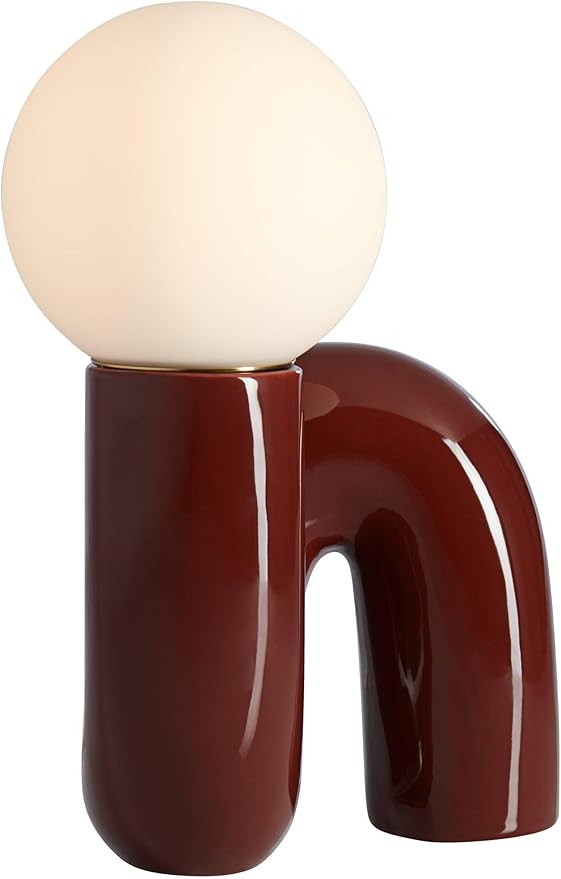 360 Lighting Fondant 11 1/2" Small Mid Century Modern Accent Table Lamps Set of 2 Chocolate Brown Ceramic Glass White Shade Living Room Bedroom Bedside Nightstand House Office Home Reading