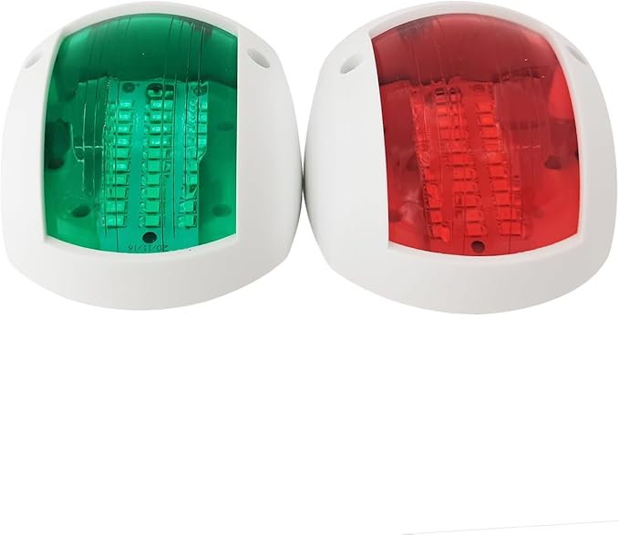 LED Navigation Side Bow Lights Plastic House Marine Boat Yacht Red & Green
