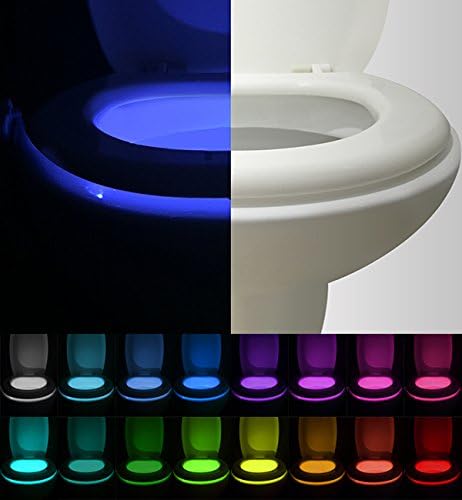 VINTAR 3 Packs 16 Color Motion Sensor LED Toilet Night Light,Toilet Bowl Lights,Cool Gadgets,5 Stage Dimmer, Light Detection