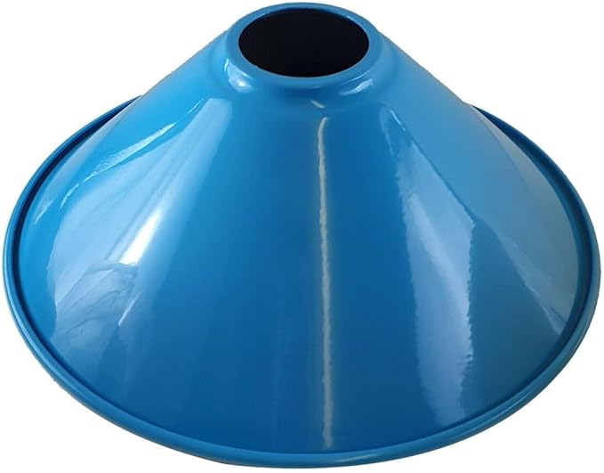 Blue Cone Pendant Light Shades Metal Farmhouse Hanging Light Fixture Replacement Lamp Shades for Ceiling Fan or Kitchen Island Lighting (Blue, Pack of 2)